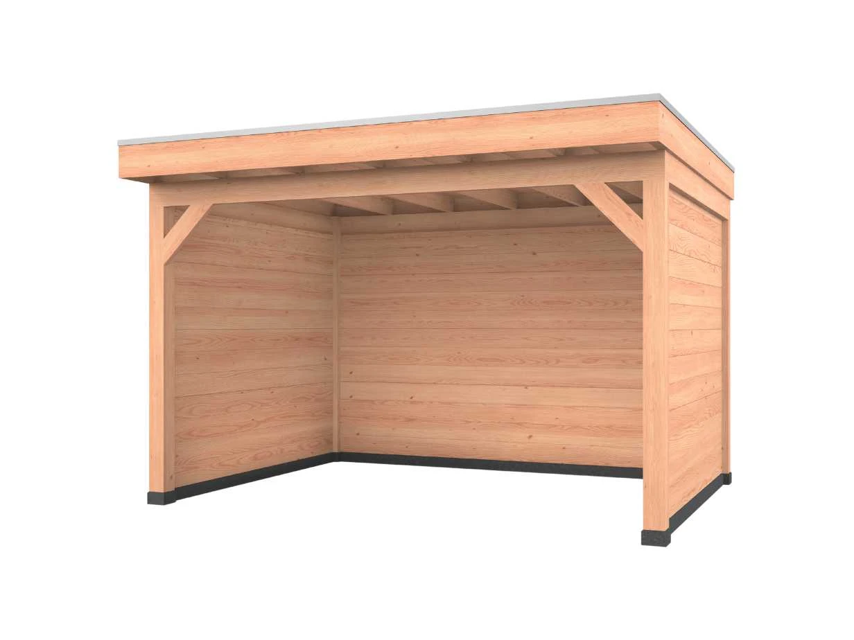 Douglas overkapping, 400 x 300, met achterwand en twee zijwanden, Westwood Comfort Green - Afbeelding 1